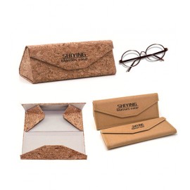 Folding Cork Glasses Case with Logo  Folding Cork Glasses Case with Logo