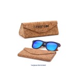 Personalized Natural Cork Folding Wood Sunglasses Case