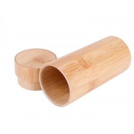 Smooth Bamboo Sunglasses Case with Logo