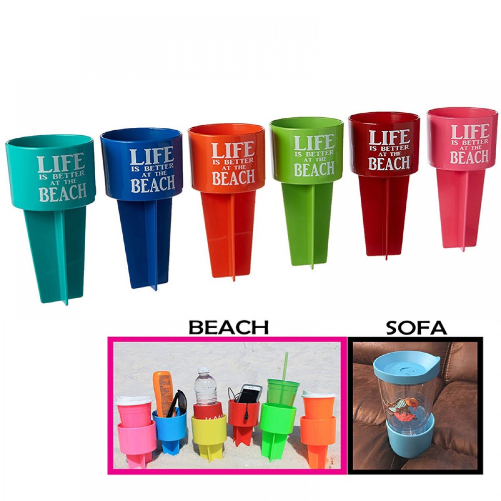 Beach Beverage Holder with Logo