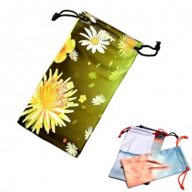 Full Color Microfiber Eye Glass Pouch With Drawstring with Logo
