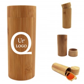 Bamboo Brown Eyeglasses Storage Box with Logo