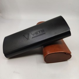 PU Leather Hard Shell Eyeglass Case with Logo