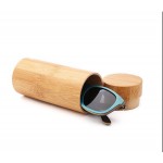 Custom Cylindrical Bamboo Sunglasses Case