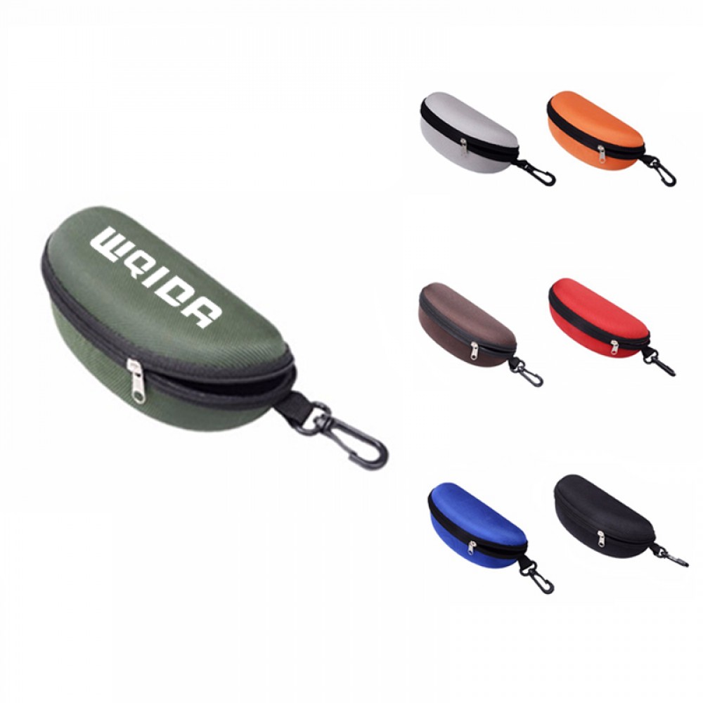Portable Travel Zipper Sunglasses Case With Hook with Logo