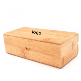 Logo Branded Bamboo Wood Sunglasses Case