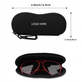 Sunglasses Soft Case Light Zipper Eyeglass Case with Clip with Logo