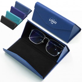 PU Leather Compact Sunglasses Protective Case with Logo