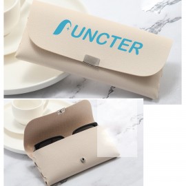 Logo Branded Portable PVC Leather Glasses Case