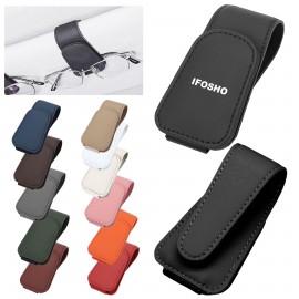 Personalized PU Magnetic Sunglasses Holder for Car Visor for Men Women