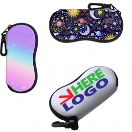 Logo Branded Custom Full Color Glasses Case Zipper Wallet With Keychain