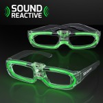 Sound Activated Lights Green Party Shades, 80s Style Custom Imprinted