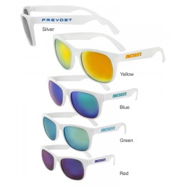 Custom Imprinted White mirrored Sunglasses