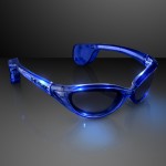 Promotional Blue Light Up Sunglasses - Overseas Imprint