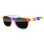 Custom Printed Rainbow Retro Sunglasses w/1 Color Temple Imprint