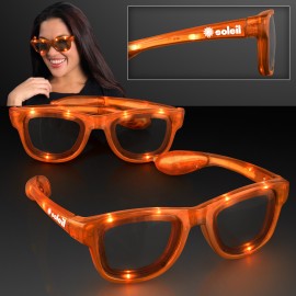 Logo Branded LED Flashing Cool Shade Orange Sunglasses