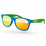 2-Tone Foldable Retro Mirror Sunglasses Logo Branded