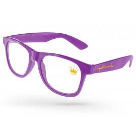 Value Retro Eyeglasses w/1 Color Lens & Temple Imprint Custom Printed