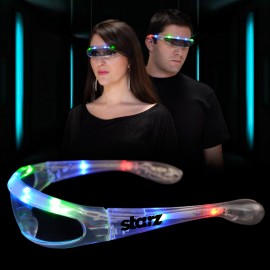 Custom Imprinted Imprinted Spaceman Light Up Futuristic Sunglasses - Domestic Imprint