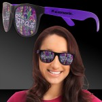 Custom Imprinted Mardi Gras Beads Purple Billboard Sunglasses