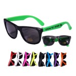 Neon/Black Frame UV Protective Sunglasses Custom Imprinted