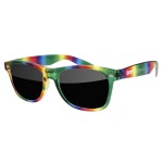 Custom Printed PRIDE Rainbow Retro Sunglasses w/ 1-Color Temple Imprint