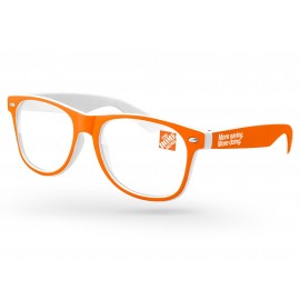 Custom Imprinted 2-Tone Retro Sunglasses w/1 Color Lens & Temple Imprint