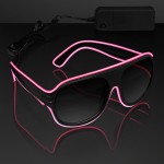 Custom Imprinted Pink "Neon Look" Aviator EL Shades - BLANK