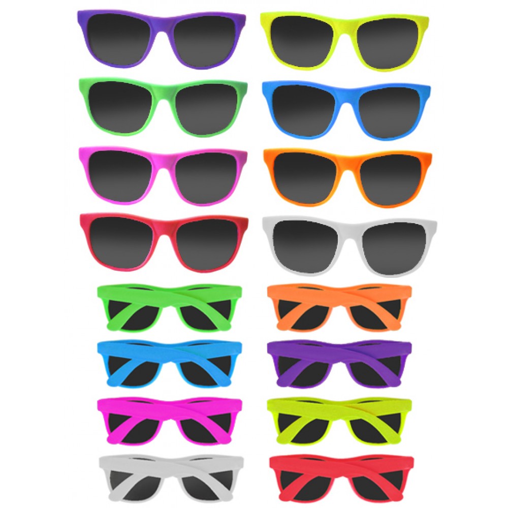 Neon Color Wayfa-Voyager Style Sunglasses Logo Branded