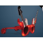 Promotional Red Guitar LED Sunglasses - BLANK