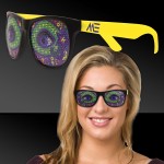 Mardi Gras Eyes Yellow Billboard Sunglasses Logo Branded