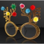 Custom Imprinted Christmas Reindeer Antler Novelty Glasses (NON-Light Up)