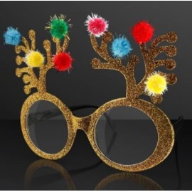 Custom Imprinted Christmas Reindeer Antler Novelty Glasses (NON-Light Up)