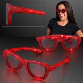 LED Flashing Cool Shade Red Sunglasses Logo Branded