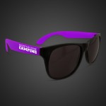 Neon Look Sunglasses w/Purple Arms Logo Branded