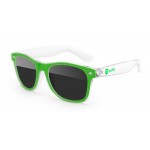 2-Tone Clear Retro Sunglasses Custom Printed