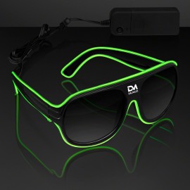 Green "Neon Look" Aviator EL Shades Custom Printed