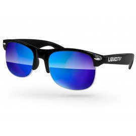 Logo Branded Club Sport Mirror Promotional Sunglasses w/Temple Imprint