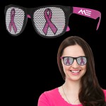 Pink Ribbon Neon Pink Billboard Sunglasses Custom Printed