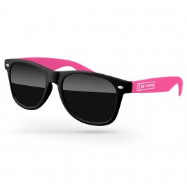 2-Tone Retro Sunglasses w/1 Color Temple Imprint Custom Printed