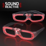 Sound Reactive LED Red Party Shades, 80s Style Logo Branded