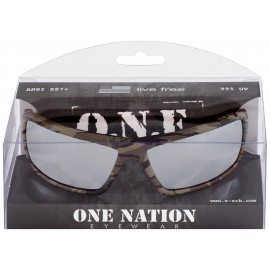 Live Free Camo/Silver Mirror Eyewear (Boxed - Retail Ready) Logo Branded