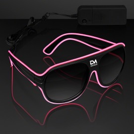 Promotional Pink "Neon Look" Aviator EL Shades