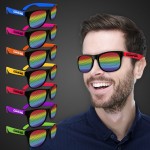 Custom Imprinted Rainbow Neon Green Billboard Sunglasses