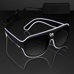 Promotional White "Neon Look" Aviator EL Shades