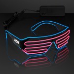 Custom Imprinted "Totally '80s" Blue & Pink EL Wire Glow Shades