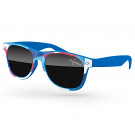 Retro Sunglasses w/1 Color Temple Imprint & Front Frame Heat Transfer Custom Printed