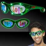 Green Custom LED Billboard Sunglasses Custom Printed