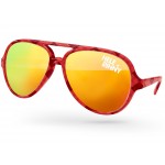 Custom Printed Aviator Mirror Sunglasses w/Sublimation Wrap