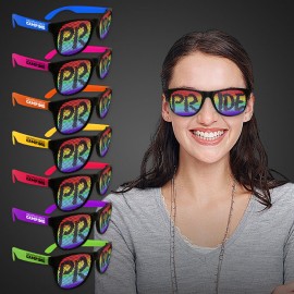 Rainbow Pride Neon Pink Billboard Sunglasses Logo Branded